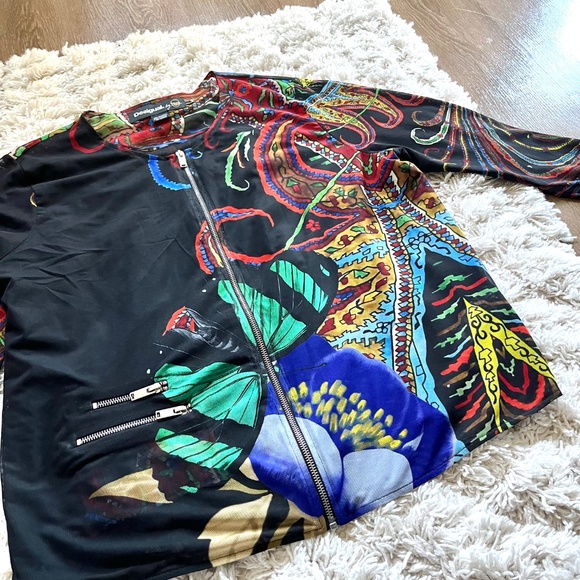 Desigual by Christian Lacroix Art Printed Full Zip Mesh Jacket Blazer Size 48 - Picture 5 of 13